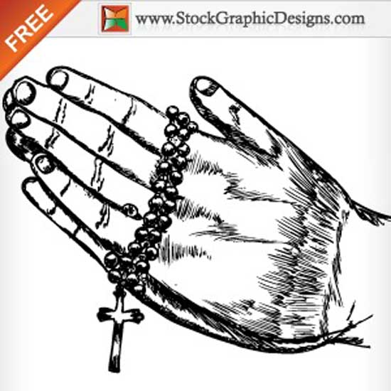 hand-drawn-praying-hand-vector-art