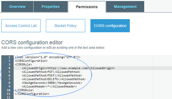 CORS configuration